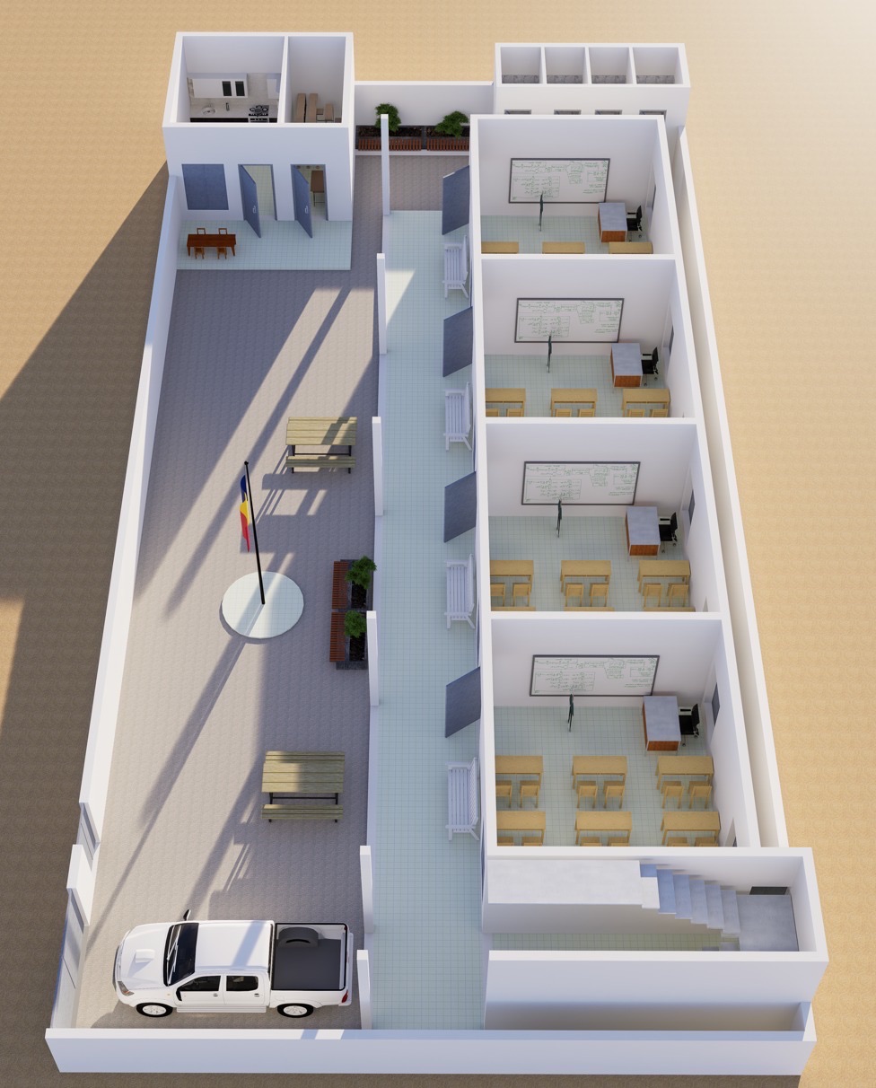 Plan des salles de classe et de la cour